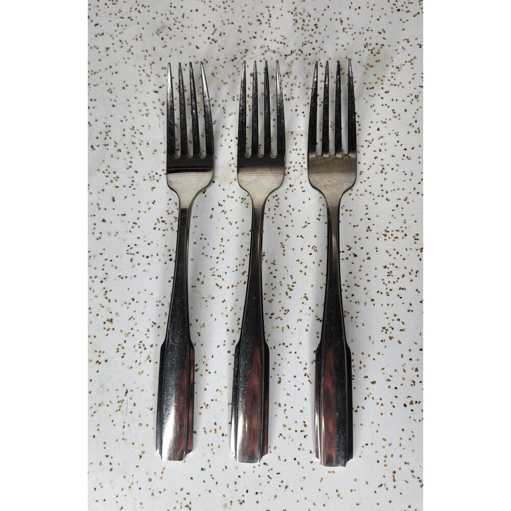 Oneida FREMONT Flatware Glossy Stainless 7 3/8" Dinner Forks USA Set of 3